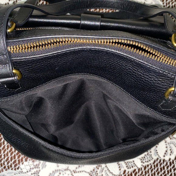 Fossil Kinley Cowhide Black Pebbled Leather Shopper Bag - Picture 12 of 16